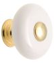 Knob White/Brass 1-1/4in (69228)