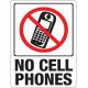 Sign No Cellphones 8 in x 12 in (5605308)