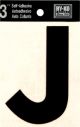 Letter J Self Adhesive 3in