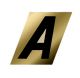 Letter A Black/Gold 1-1/2in