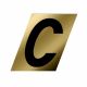Letter C Black/Gold 1-1/2in