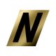 Letter N Black/Gold 1-1/2in