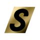 Letter S Black/Gold 1-1/2in