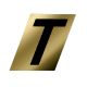 Letter T Black/Gold 1-1/2in