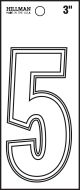 Number Self Adhesive #5 White