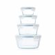 OXO Dish Glass Set Round 8pc With Snap Lid