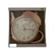 Tea Pot Kitchen Clock Rose Gold/Black (GD9882)