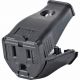 Black 2 Pole 3 Wire Grounding Cord Outlet