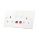 2 Gang Single Pole Switched 13Amp Socket with 2 Earth Terminals and Neon