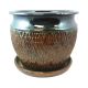 Planter/Saucer Blue Ceramic 11in (7348915)