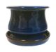 Planter/Saucer Low Bell Ceramic Blue 6in