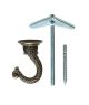 Panacea Steel Antique Brass Swag Hook 1.5in W x 3.6in H 4.6in D